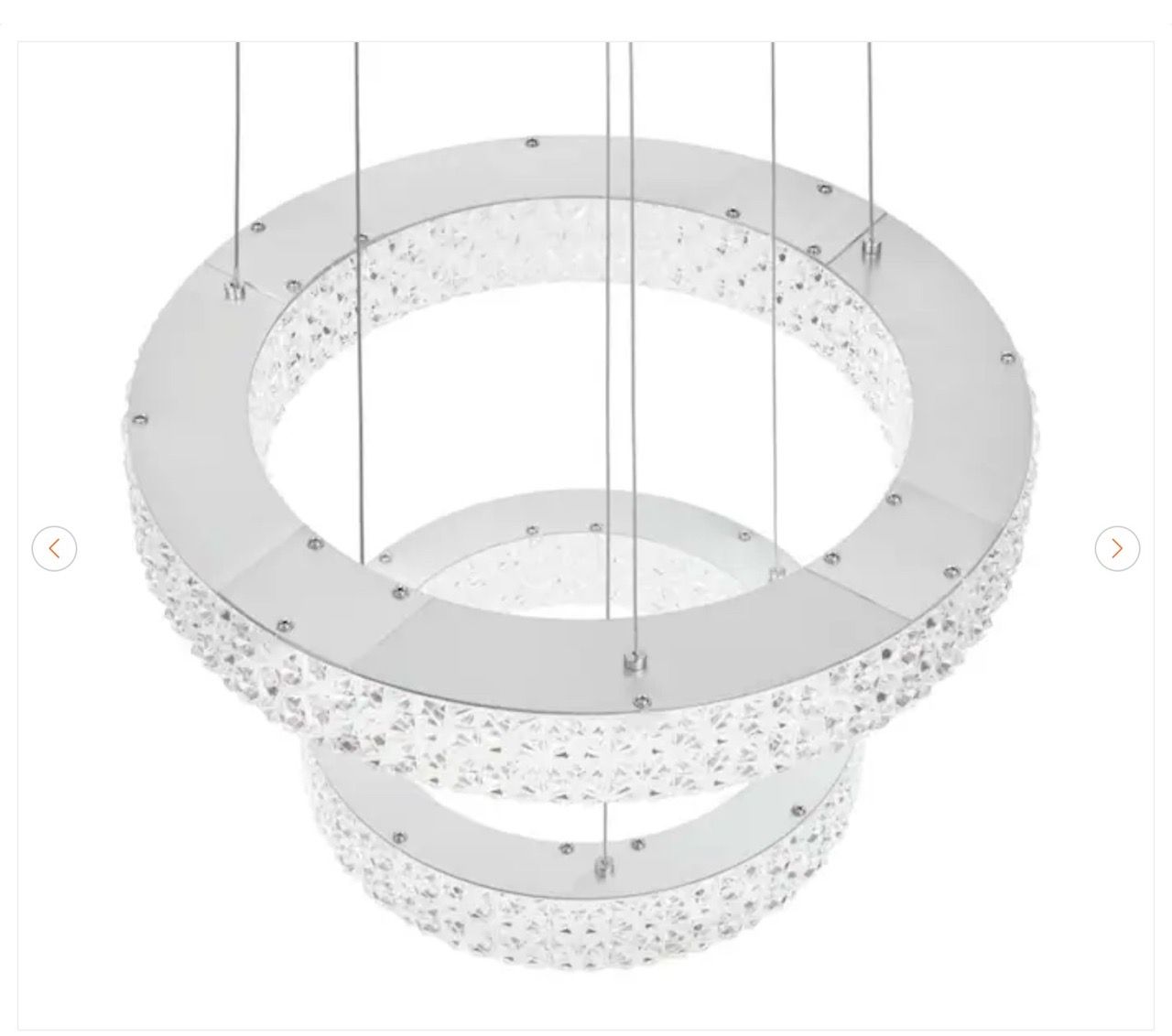Wesley Park 150W LED Chrome Pendant Light with Acrylic Rings - photo 5