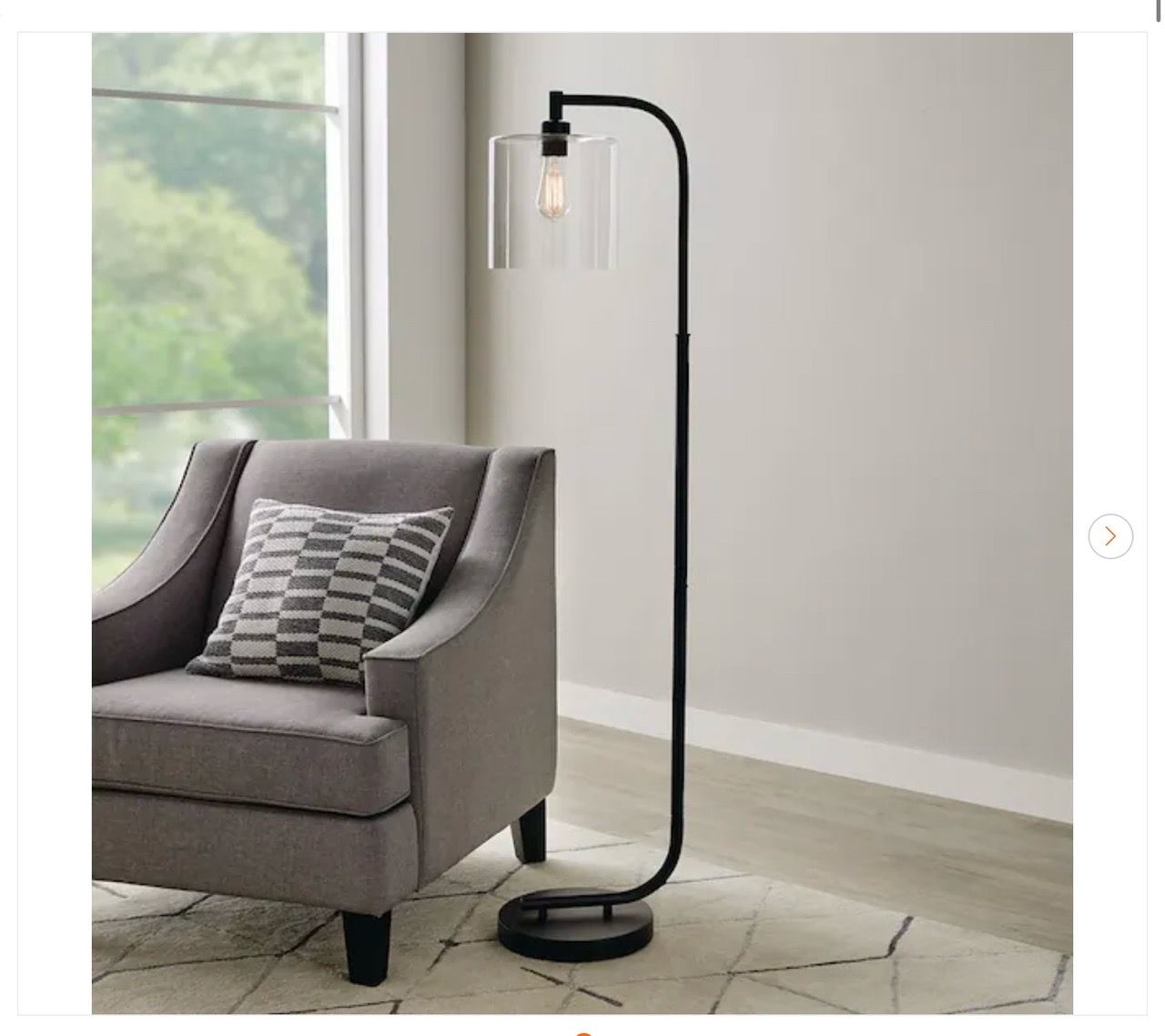 Hampton Bay Cline 62.5 in. Black Floor Lamp - New