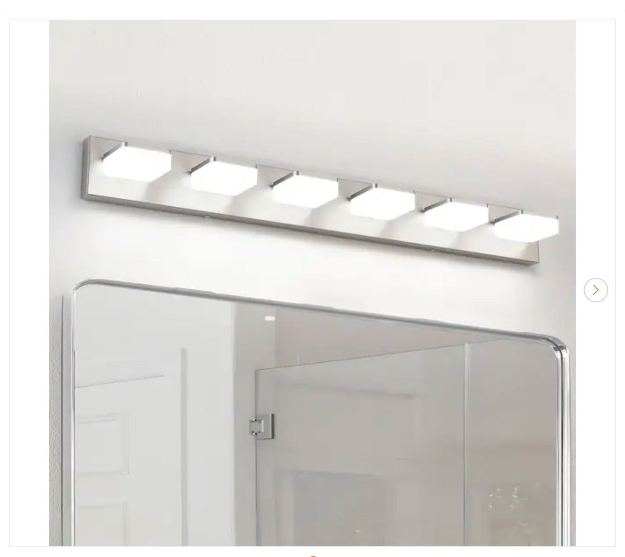 38.98 in. 6-Light Nickel LED Vanity Light - New