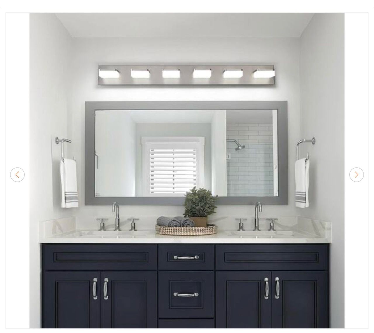 38.98 in. 6-Light Nickel LED Vanity Light - New - photo 5