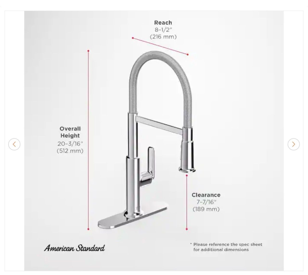American Standard Sonner 20 in. Pull Down Kitchen Faucet - New - photo 4