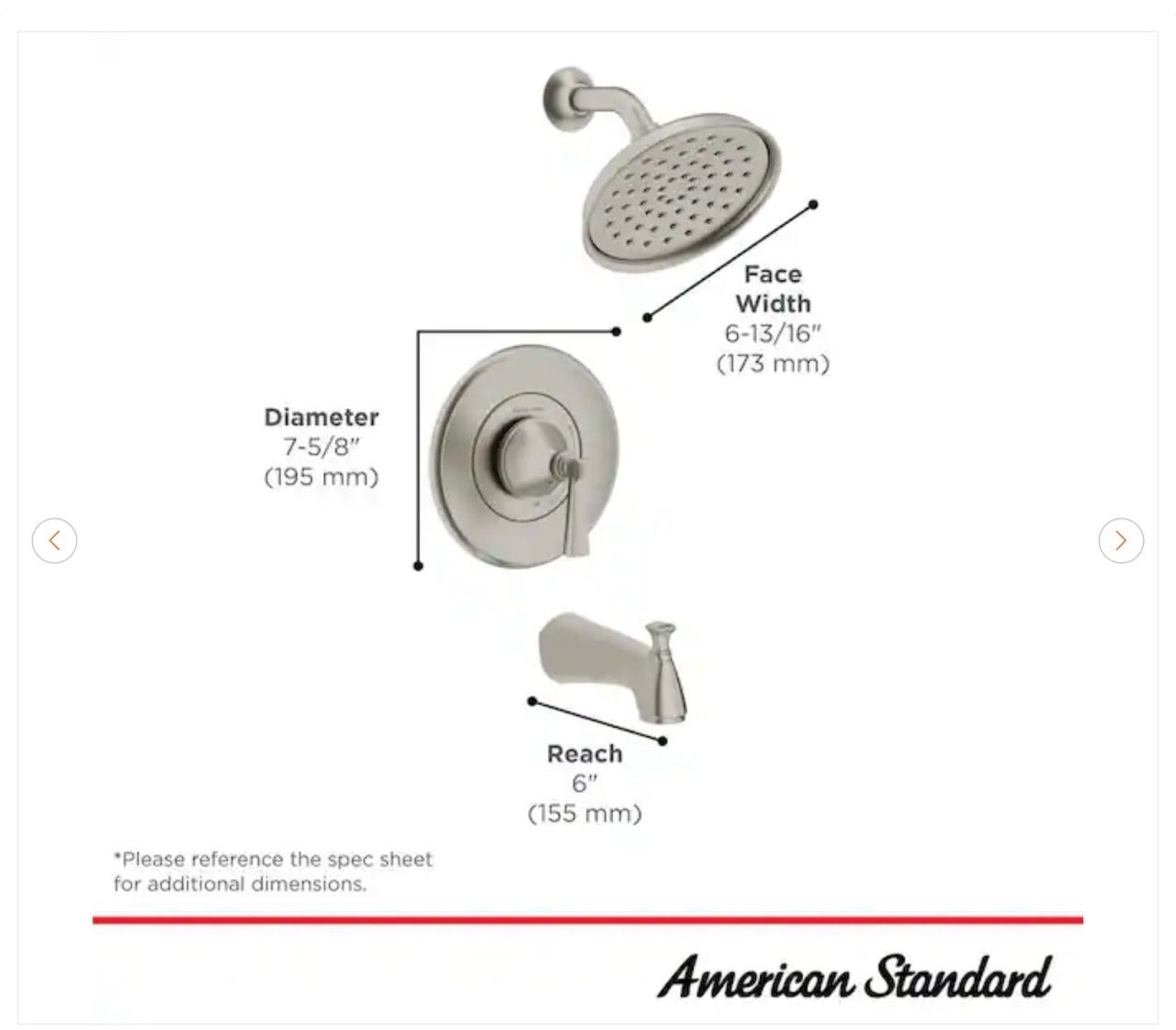 American Standard Rumson Tub and Shower Faucet - Matte Black - photo 3