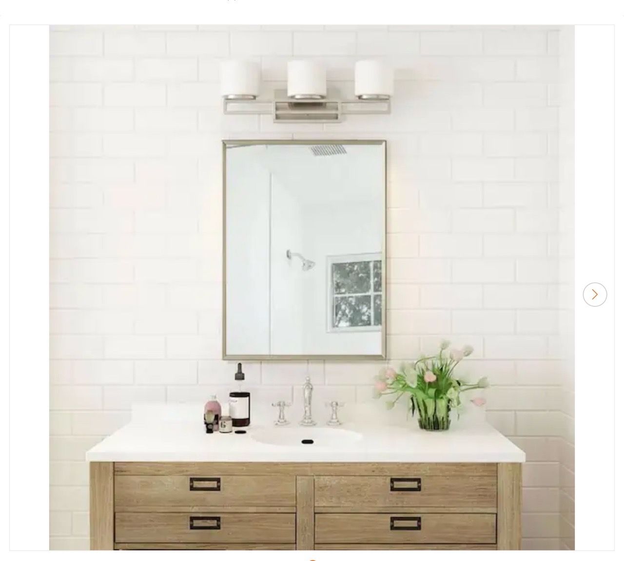 Hampton Bay Tustna 26 in. 3-Light Brushed Nickel Vanity Light