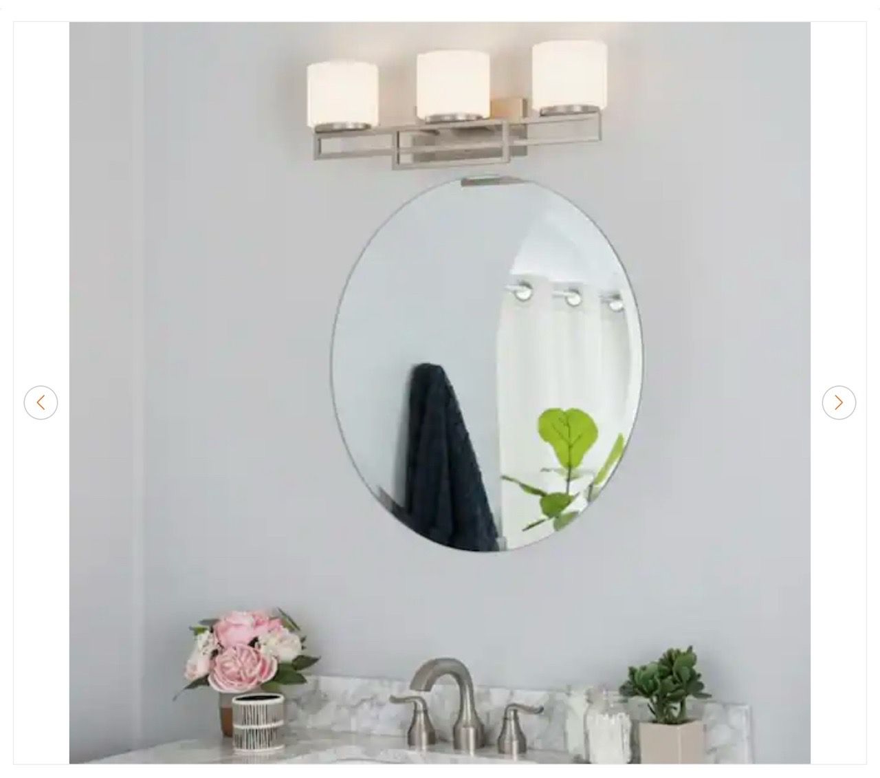 Hampton Bay Tustna 26 in. 3-Light Brushed Nickel Vanity Light - photo 3