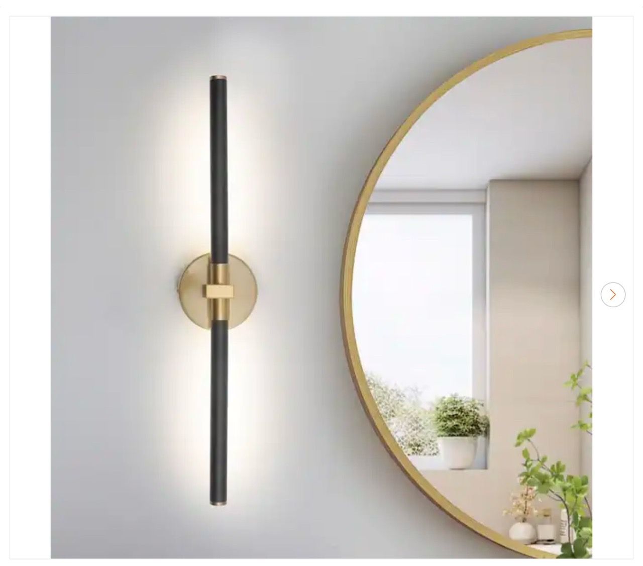 23.44 in. 2-Light Black and Gold LED Bathroom Vanity Light - photo 2