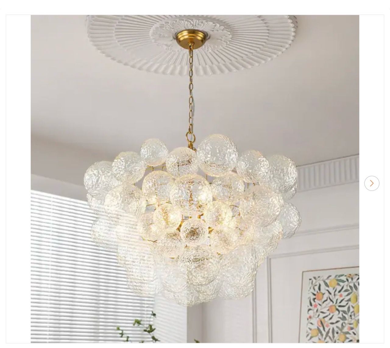 8 Light Brushed Gold Nordic Modern Bubble Ball Chandelier