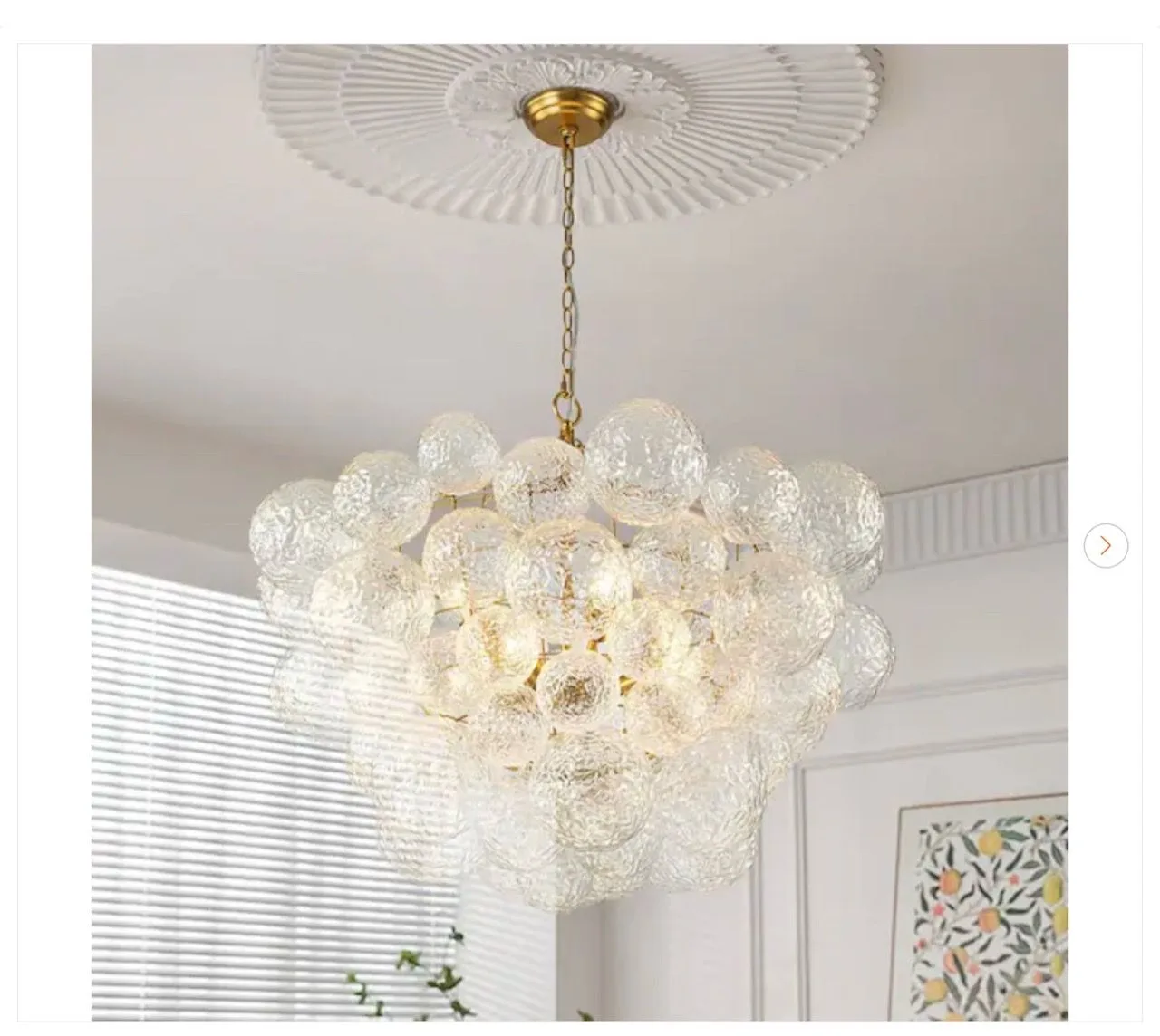 8 Light Brushed Gold Nordic Modern Bubble Ball Chandelier