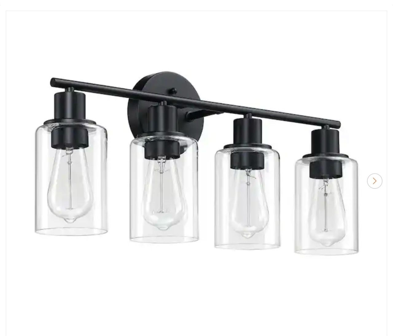 23.09 in. 4-Light Matte Black Bathroom Vanity Light - New