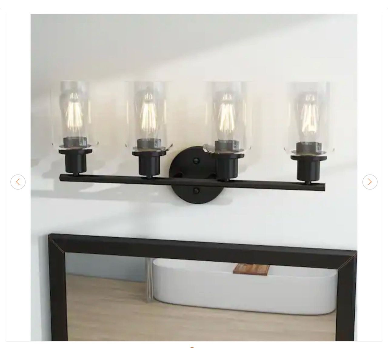23.09 in. 4-Light Matte Black Bathroom Vanity Light - New - photo 2