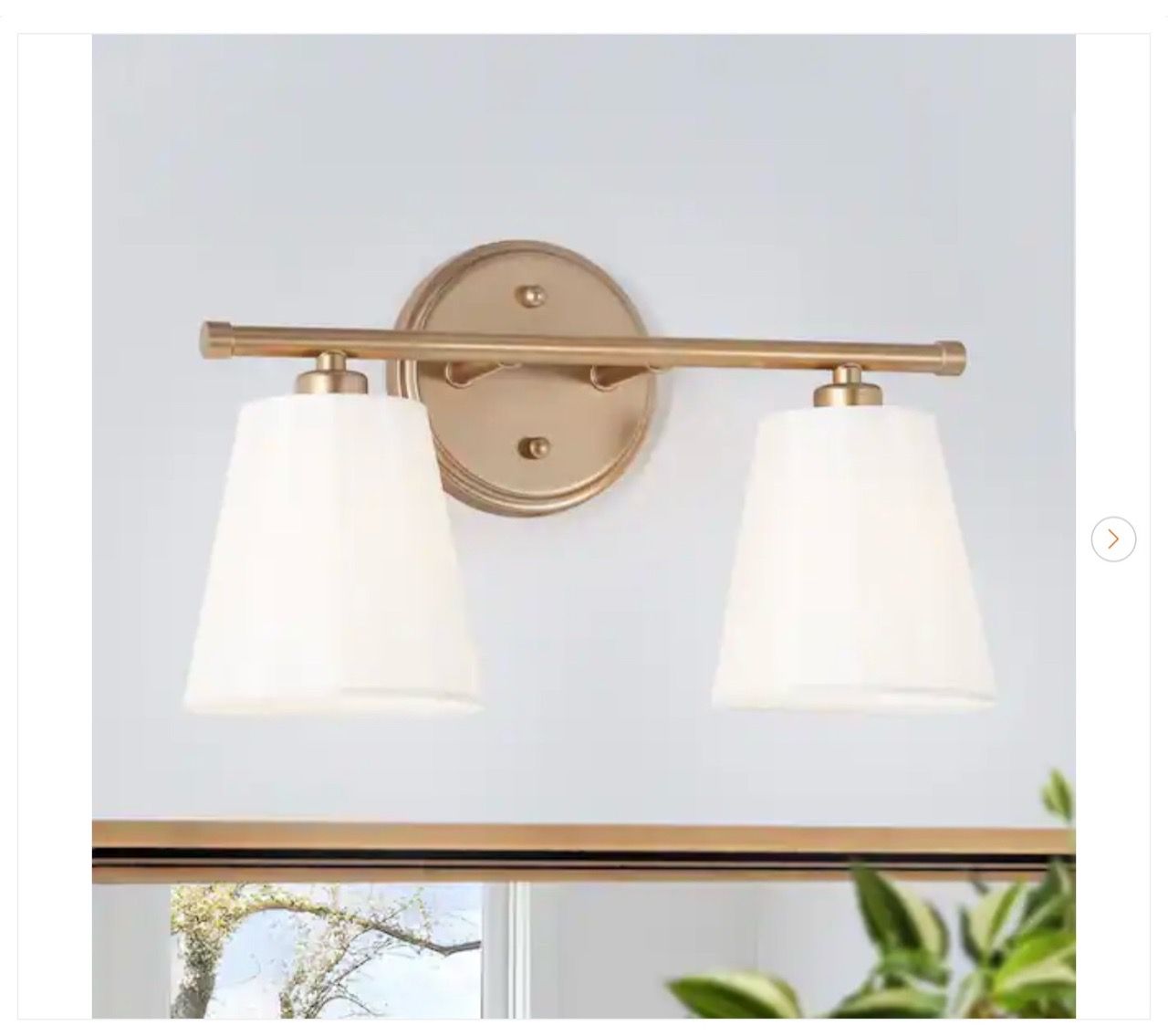 Modern Farmhouse Gold Bathroom Wall Sconce 2-Light