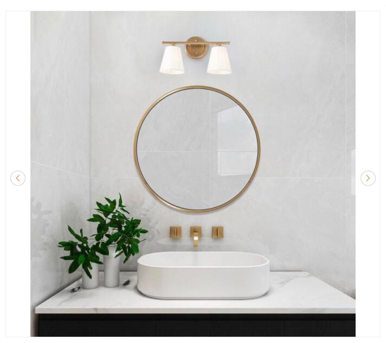Modern Farmhouse Gold Bathroom Wall Sconce 2-Light - photo 2