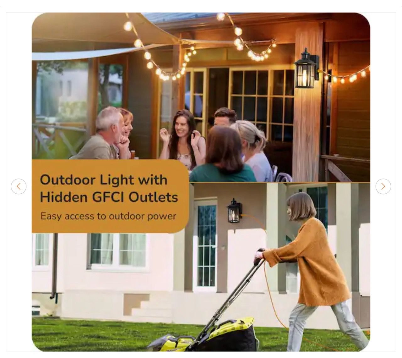 EDISHINE 12.8 in. Black Motion Sensing Outdoor Wall Lantern - photo 2