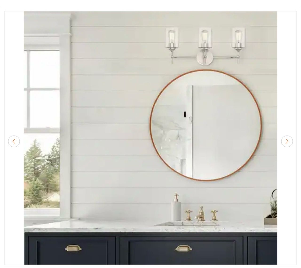 Hampton Bay Ayelen 22 in. 3-Light Brushed Nickel Vanity Light - photo 3