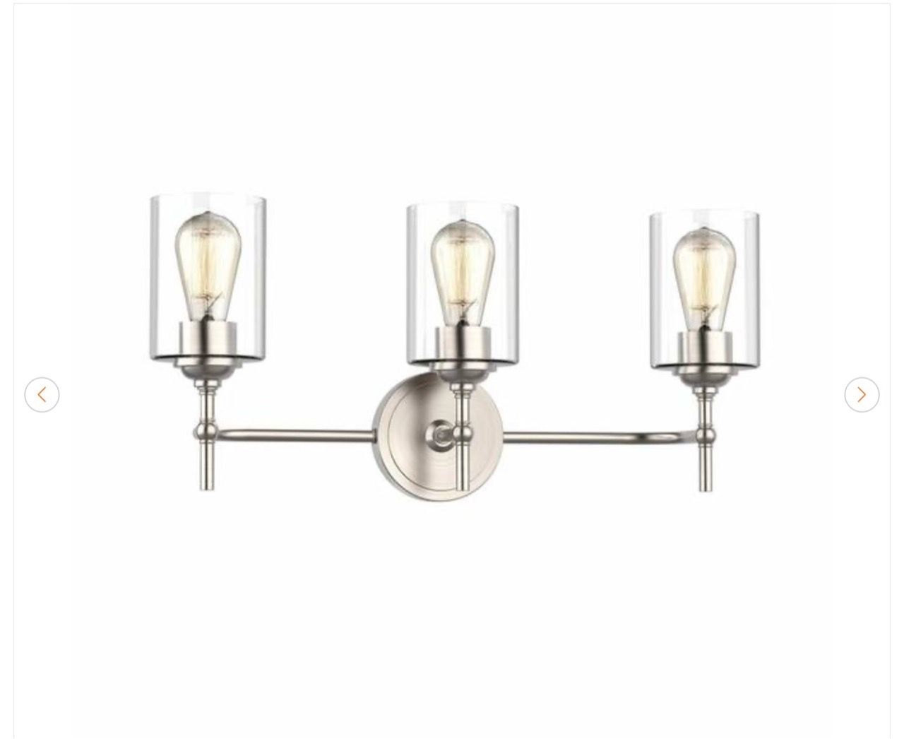 Hampton Bay Ayelen 22 in. 3-Light Brushed Nickel Vanity Light - photo 4