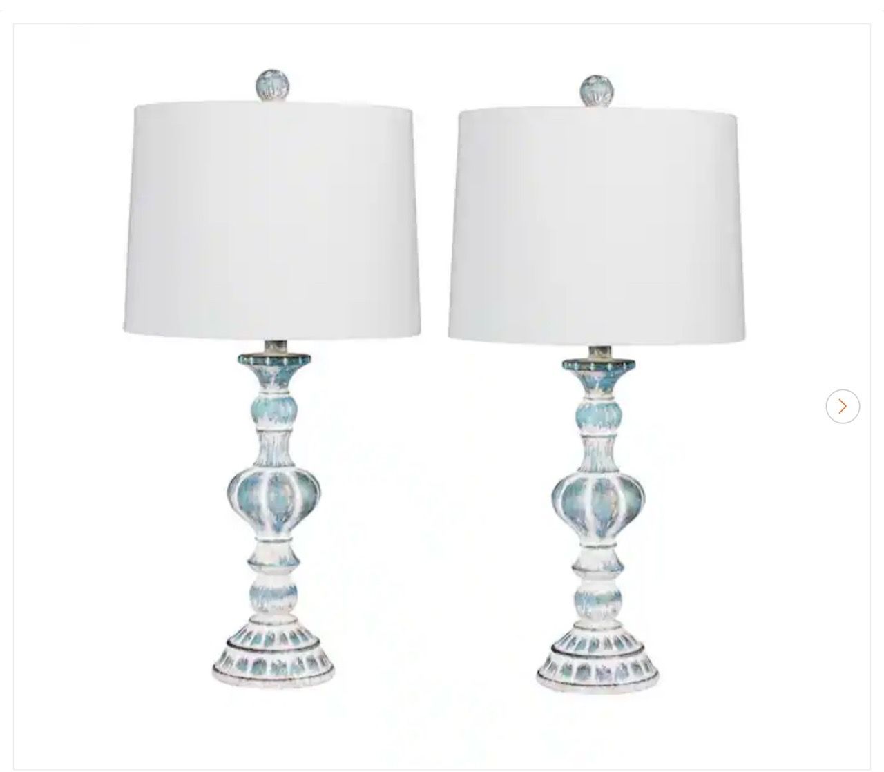 Fangio Lighting Pair of 26.5 in. Candlestick Resin Table Lamps