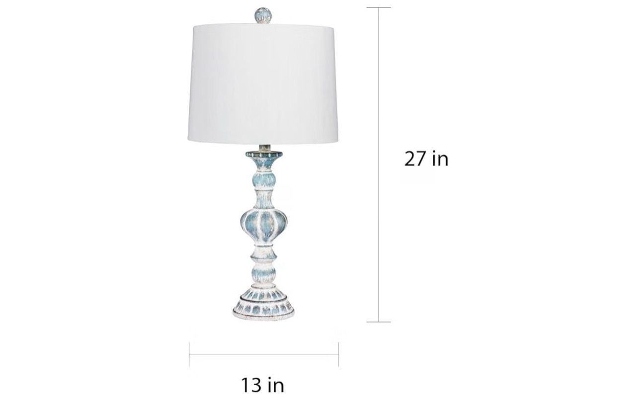 Fangio Lighting Pair of 26.5 in. Candlestick Resin Table Lamps - photo 3
