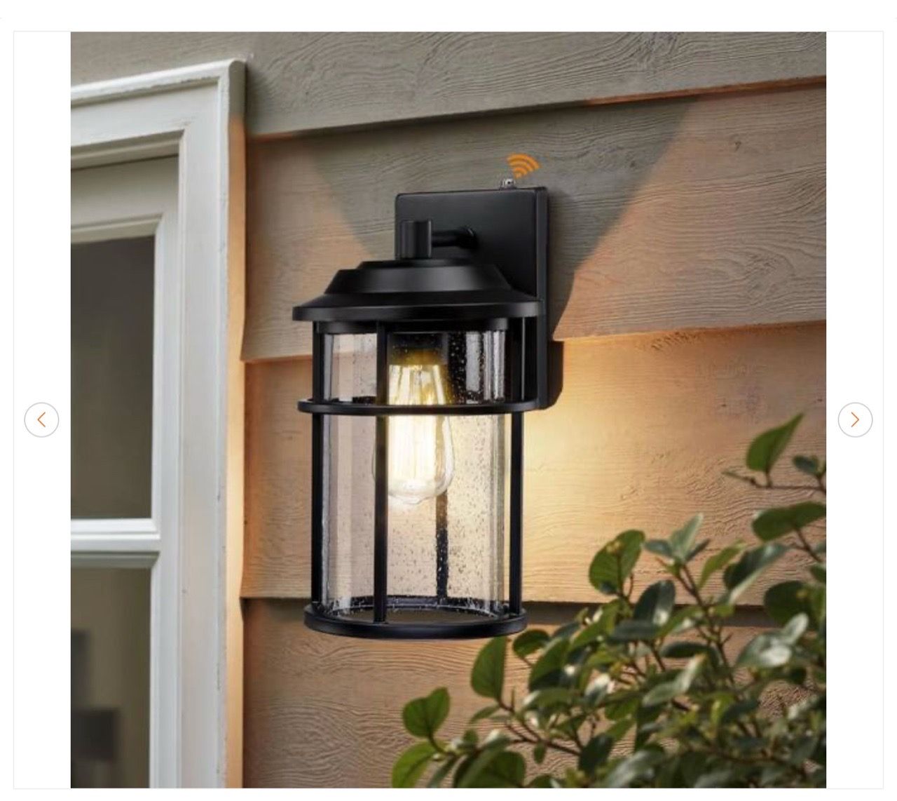 2-Pack 1-Light Black Dusk to Dawn Outdoor Wall Sconces - photo 2