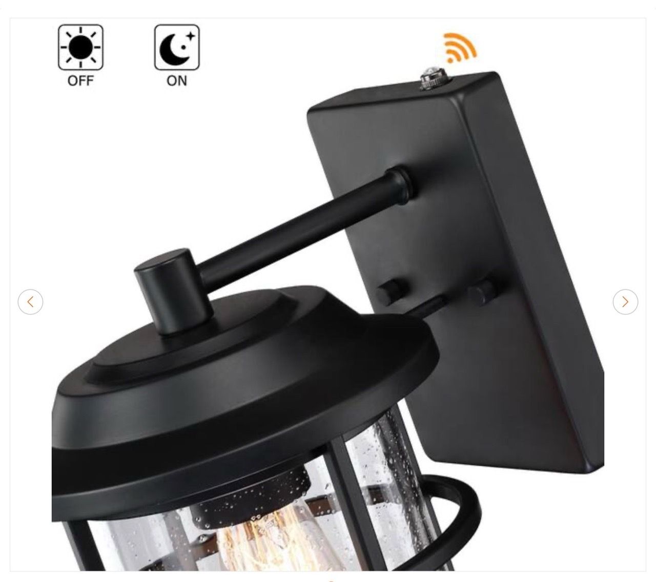 2-Pack 1-Light Black Dusk to Dawn Outdoor Wall Sconces - photo 3