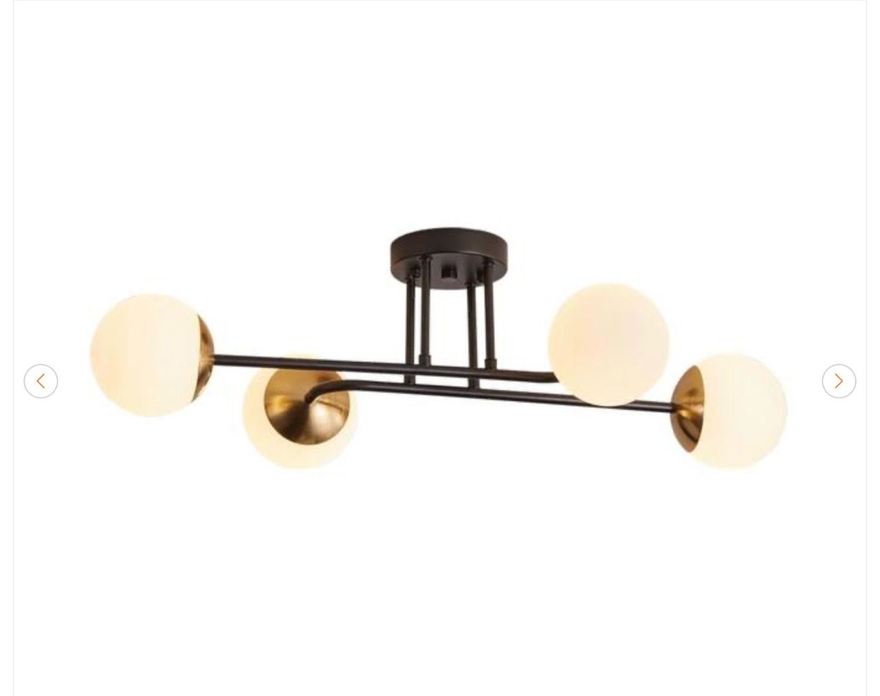 28 in. Modern 4-Light Black and Gold Sputnik Chandelier - photo 4