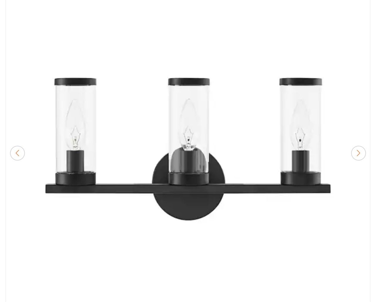 Hampton Bay Loveland 16.625 in. 3-Light Black Vanity Light - photo 2