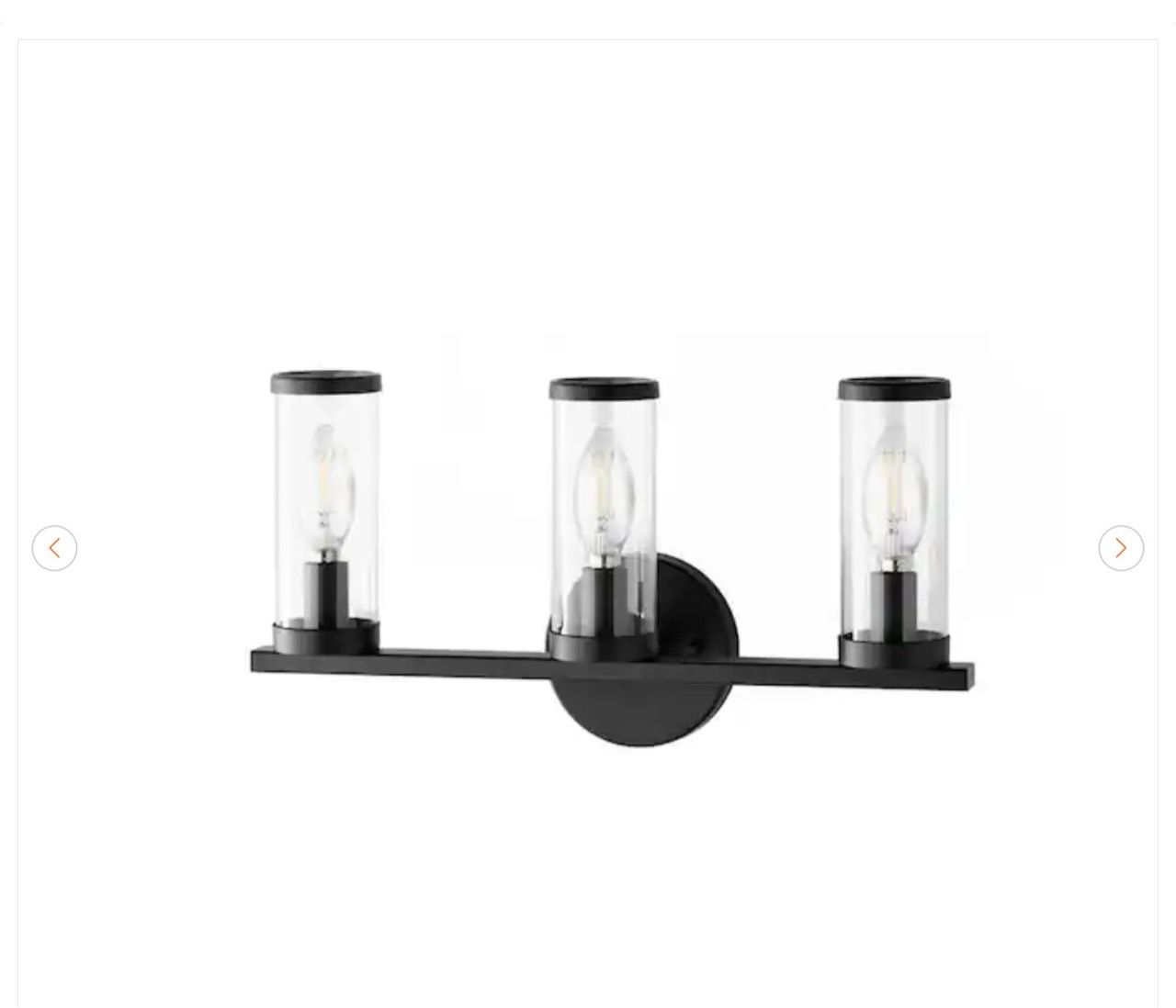 Hampton Bay Loveland 16.625 in. 3-Light Black Vanity Light - photo 4