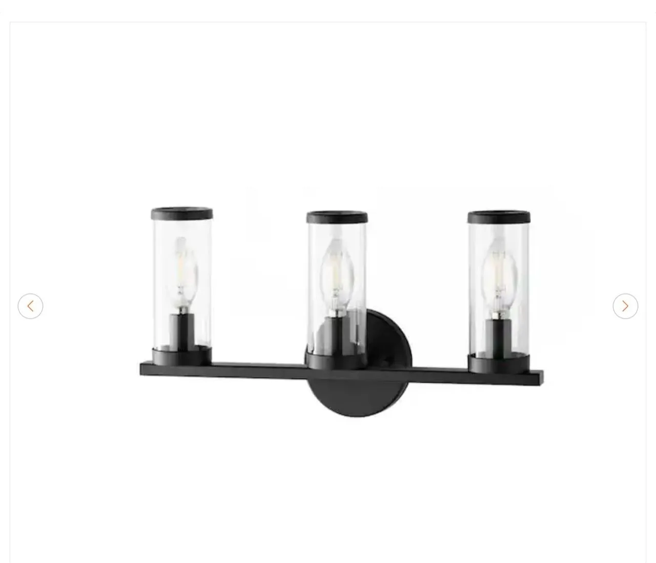Hampton Bay Loveland 16.625 in. 3-Light Black Vanity Light - photo 4