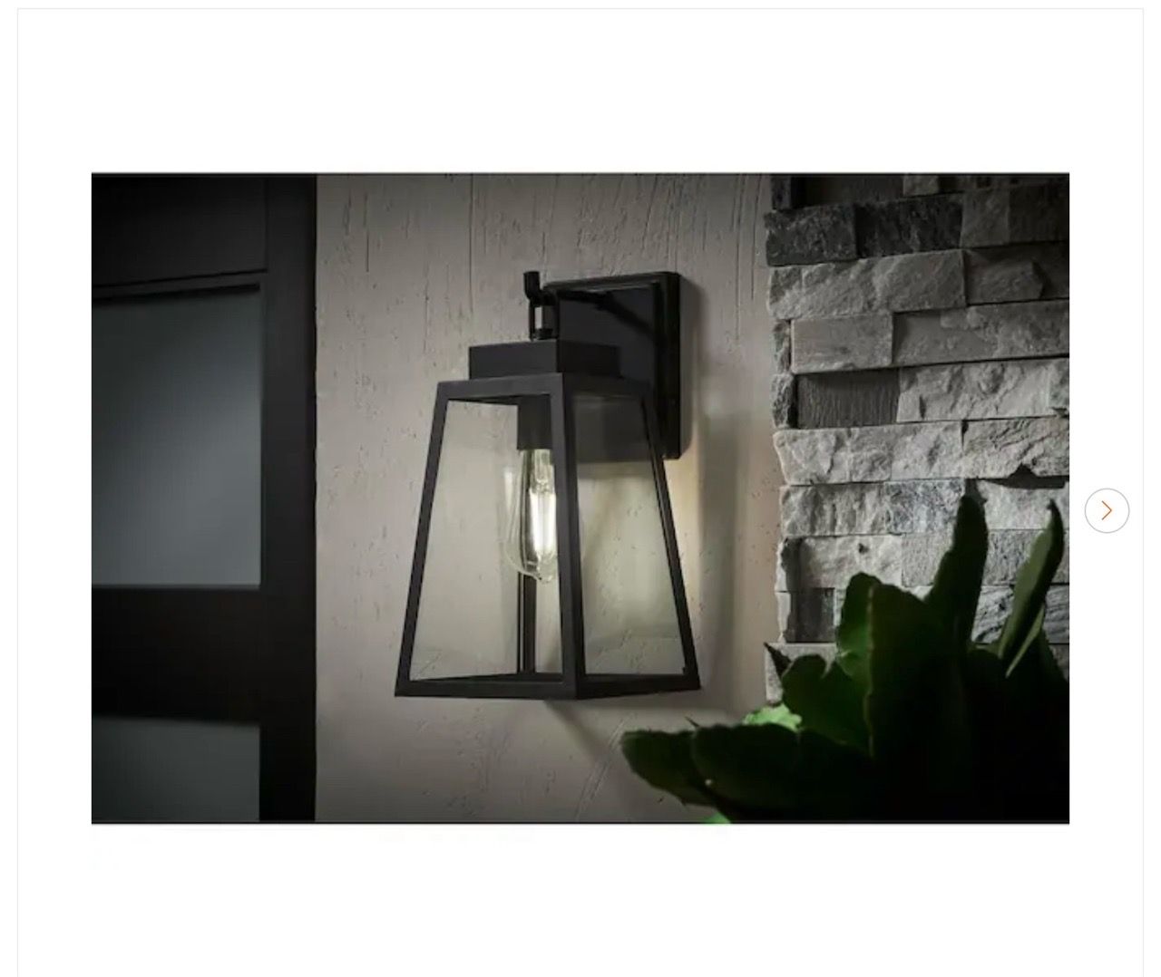 Hampton Bay Corbin 13 in. Black Outdoor Wall Light Sconce - New