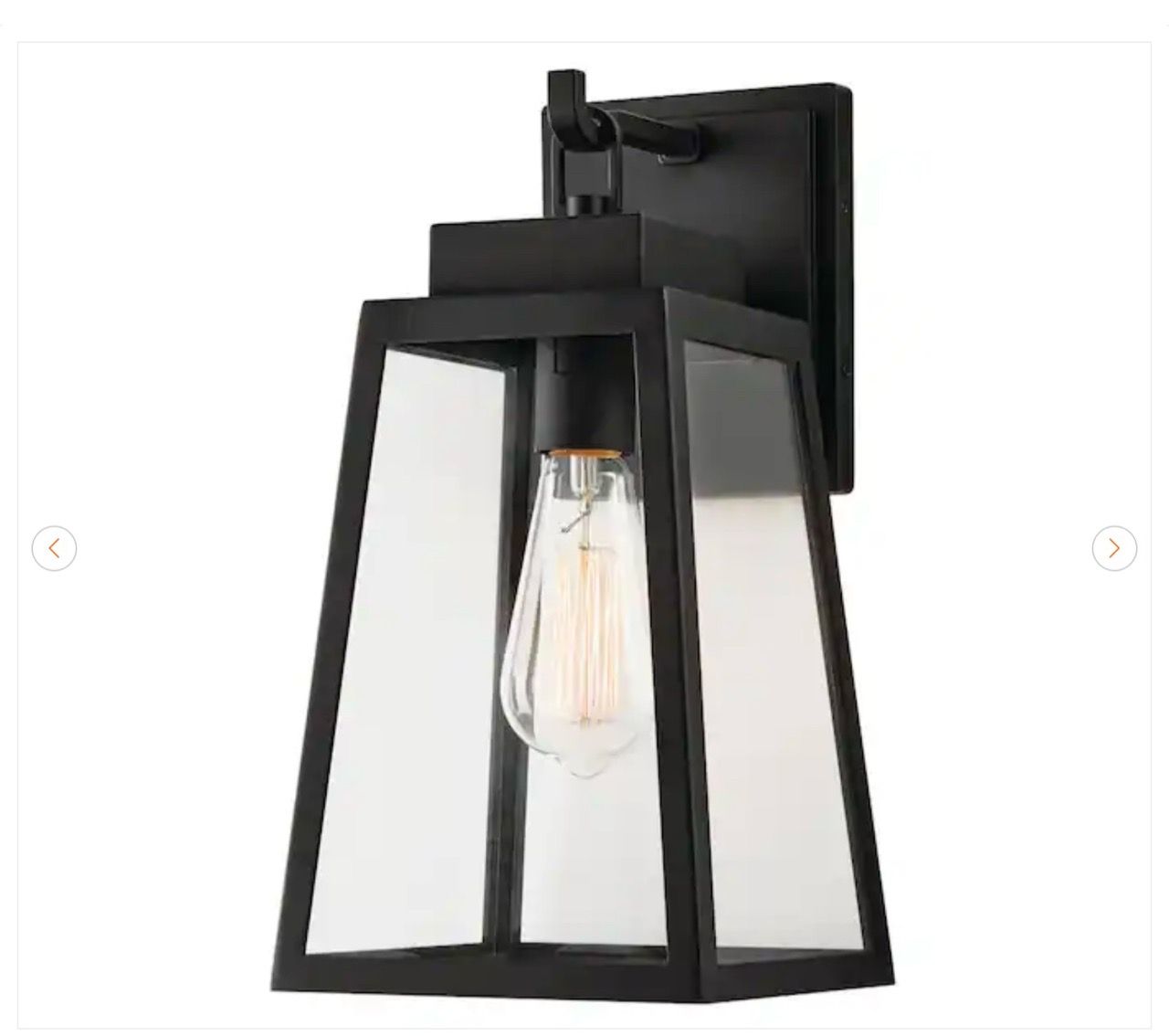 Hampton Bay Corbin 13 in. Black Outdoor Wall Light Sconce - New - photo 2