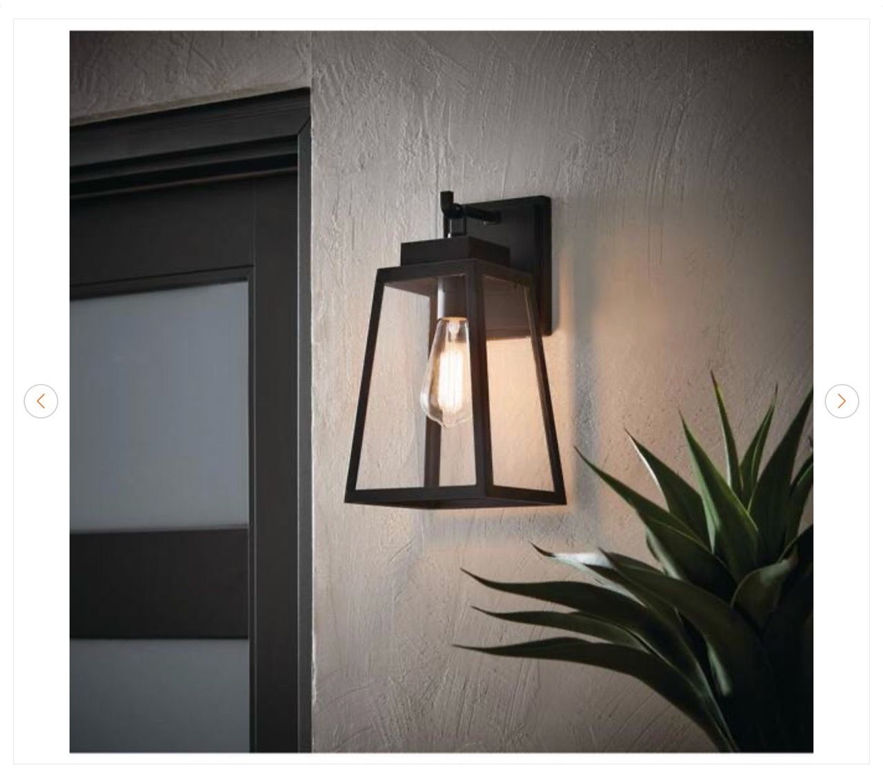 Hampton Bay Corbin 13 in. Black Outdoor Wall Light Sconce - New - photo 3