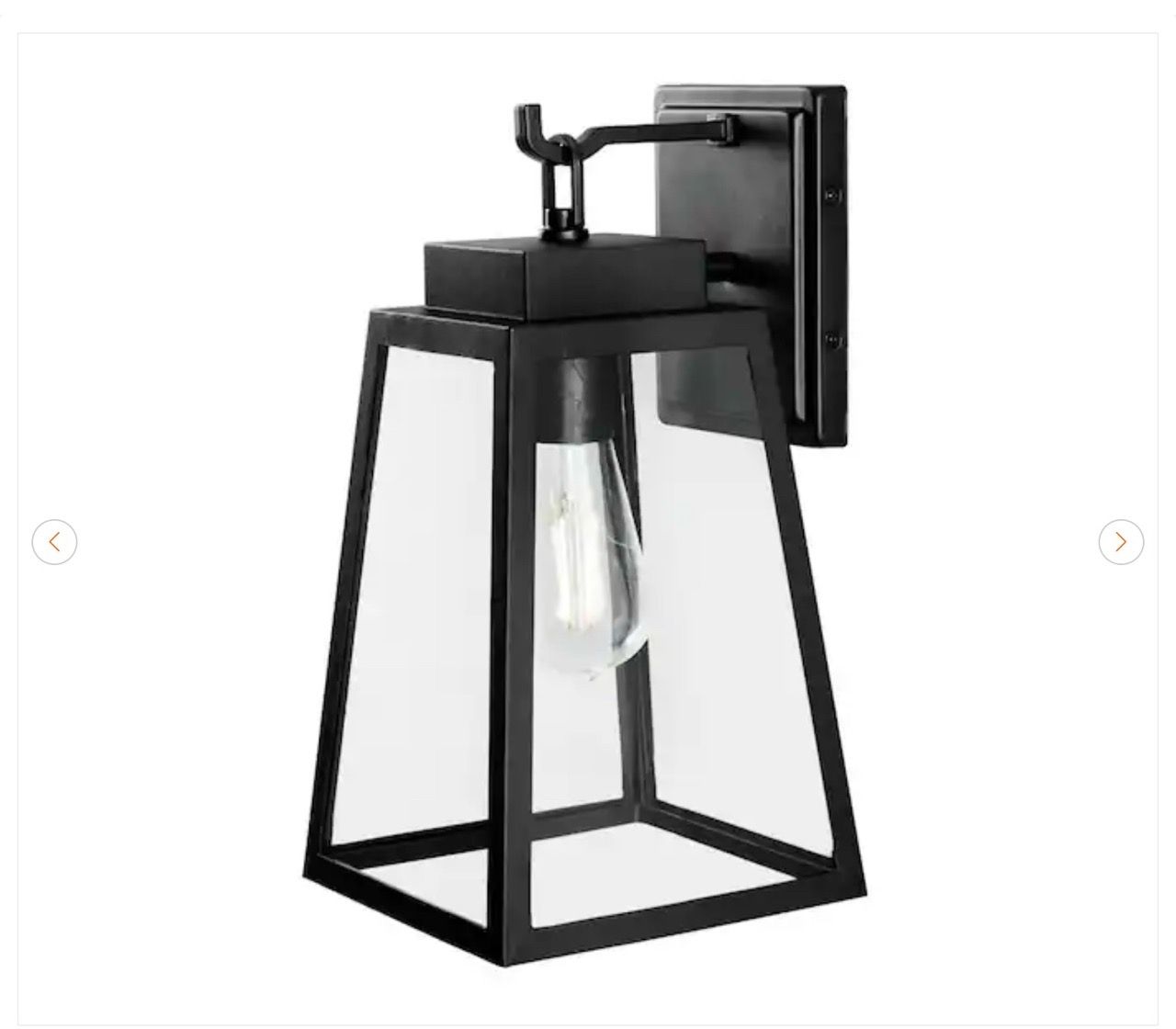 Hampton Bay Corbin 13 in. Black Outdoor Wall Light Sconce - New - photo 4
