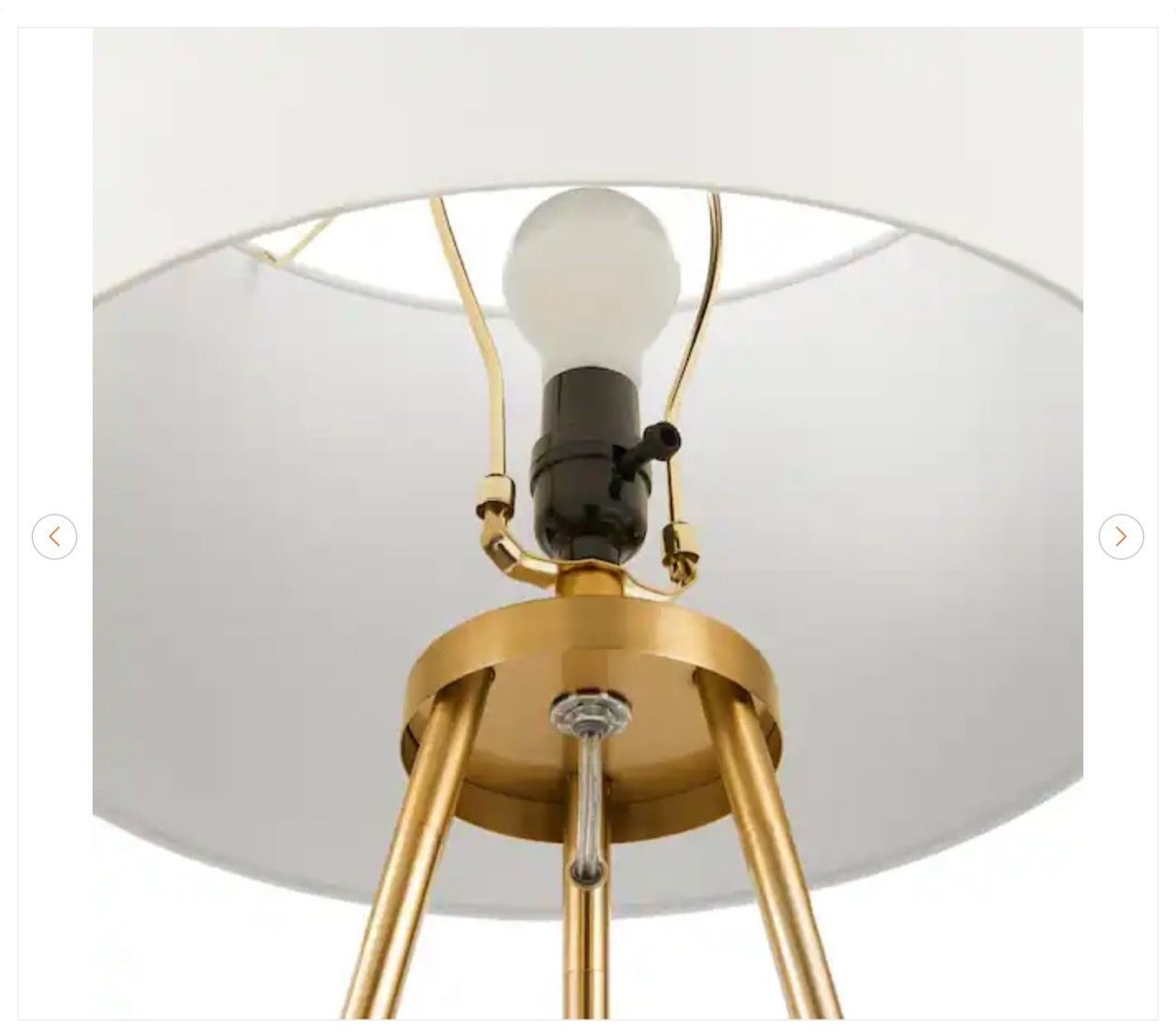 Hampton Bay Quinby 58 in. Gold Tripod Floor Lamp - New - photo 3