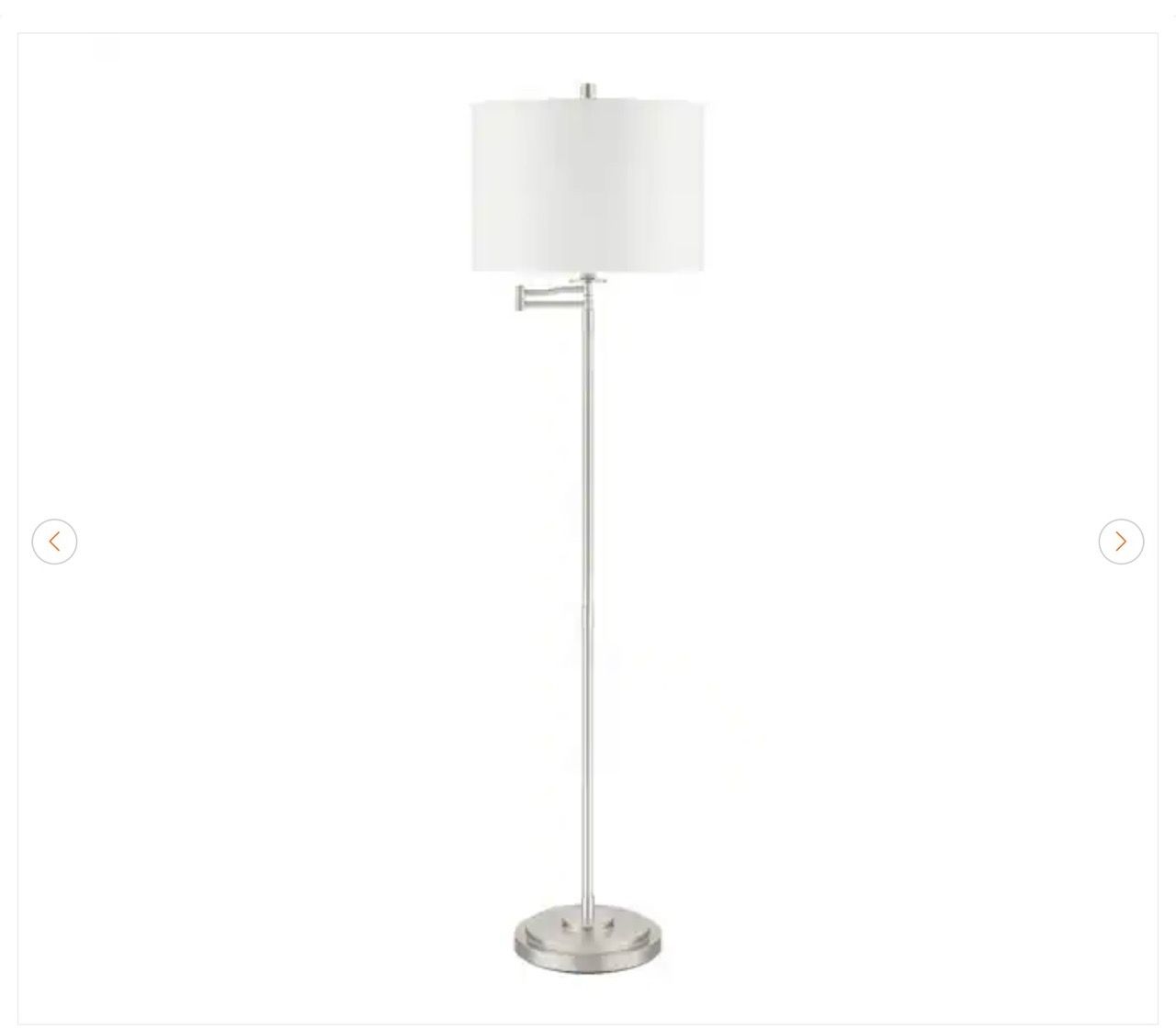 Hampton Bay Loring Brushed Nickel Swing Arm Floor Lamp - New - photo 2