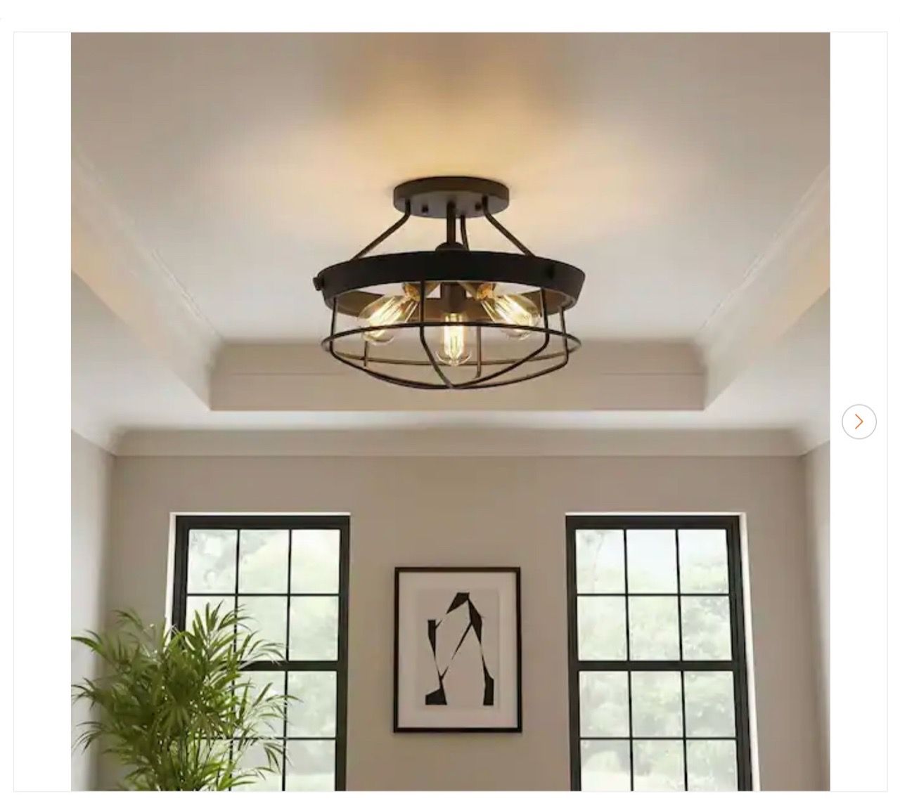 Hampton Bay Southbourne 3-Light Matte Black Flush Mount
