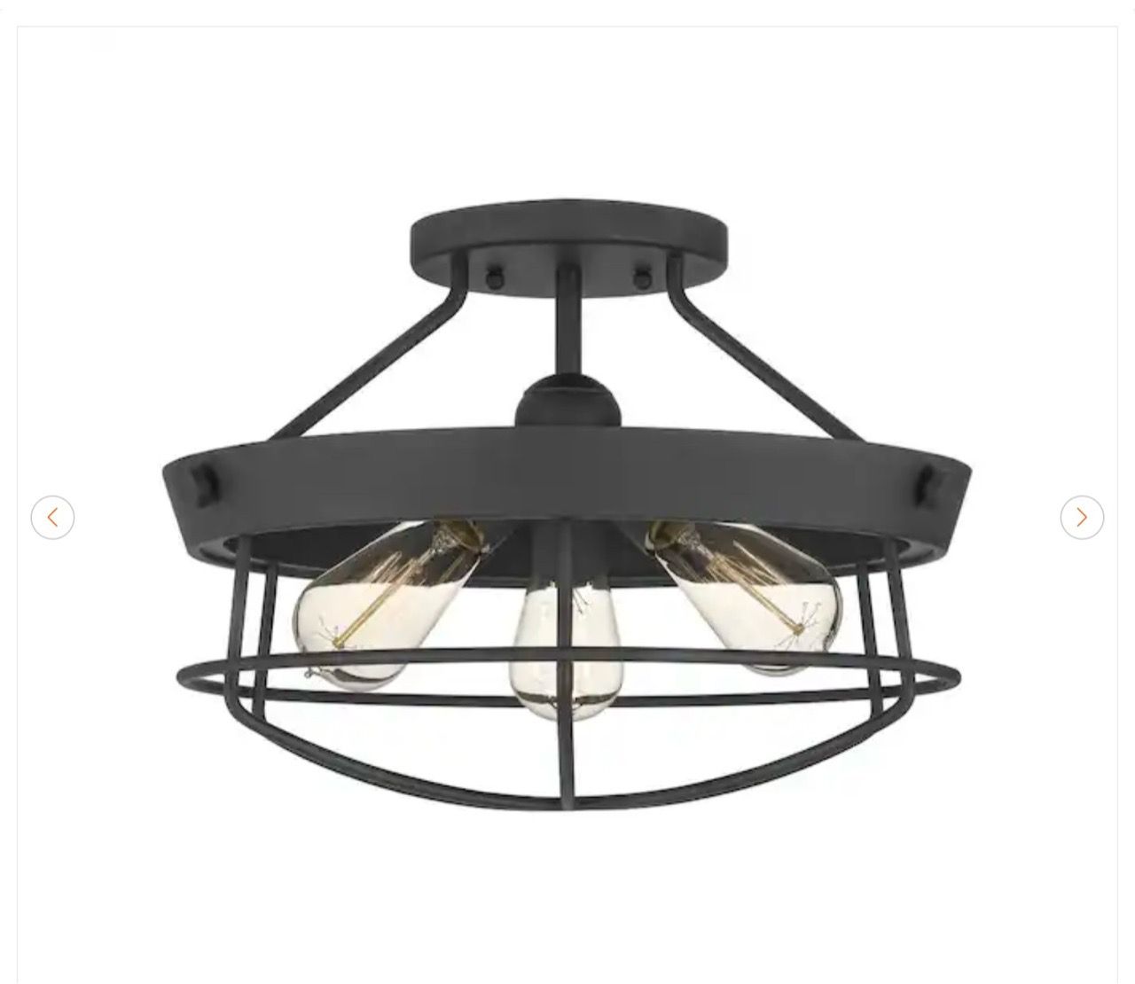 Hampton Bay Southbourne 3-Light Matte Black Flush Mount - photo 2
