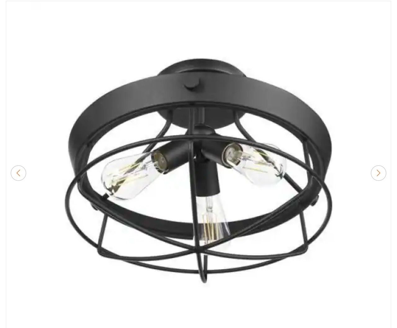 Hampton Bay Southbourne 3-Light Matte Black Flush Mount - photo 4
