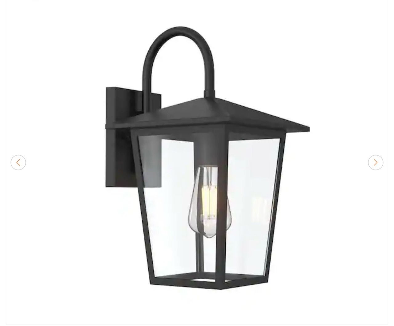 Hampton Bay Rosebrook 16 in. Black Outdoor Wall Lantern - New - photo 2
