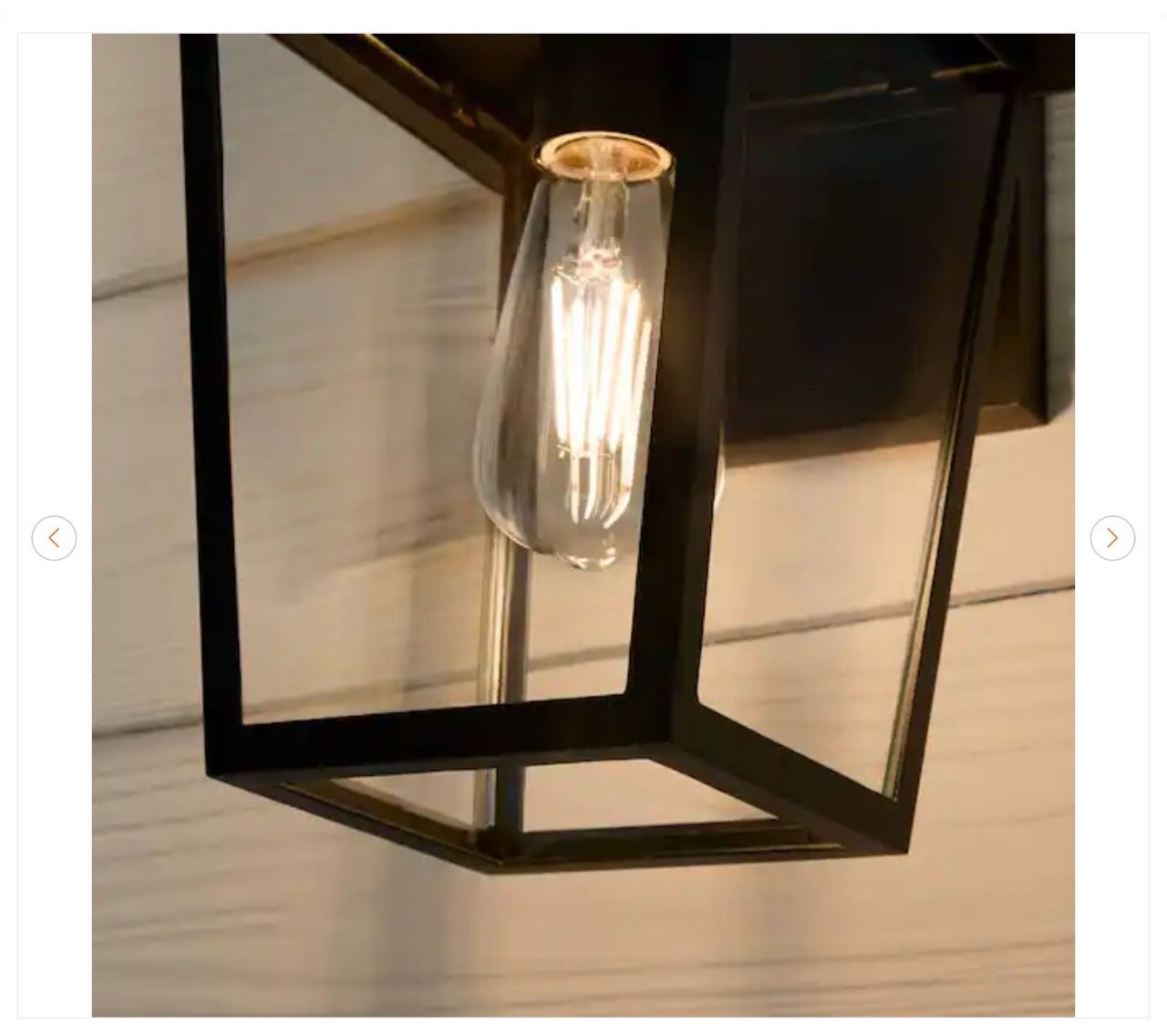 Hampton Bay Rosebrook 16 in. Black Outdoor Wall Lantern - New - photo 4
