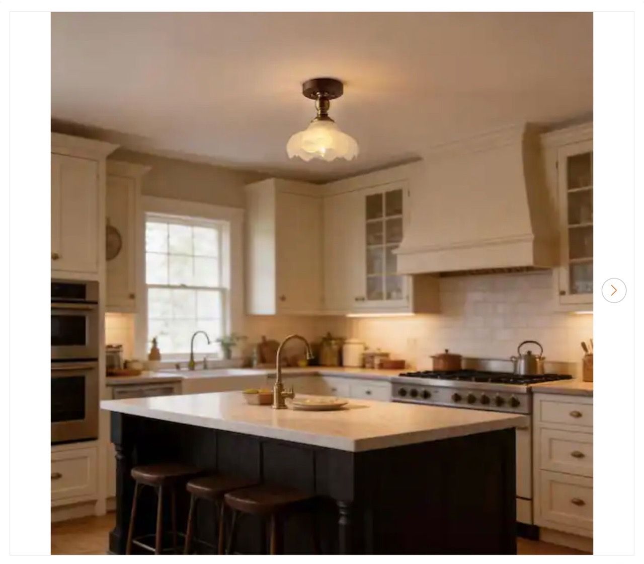 9 in. 1-Light Bowl Brushed Brass Semi-Flush Mount Ceiling Light