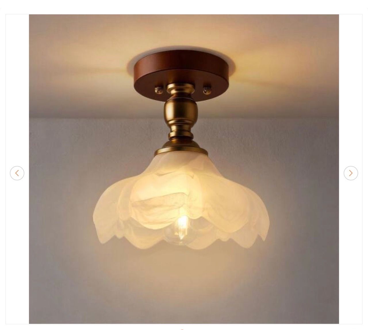9 in. 1-Light Bowl Brushed Brass Semi-Flush Mount Ceiling Light - photo 2