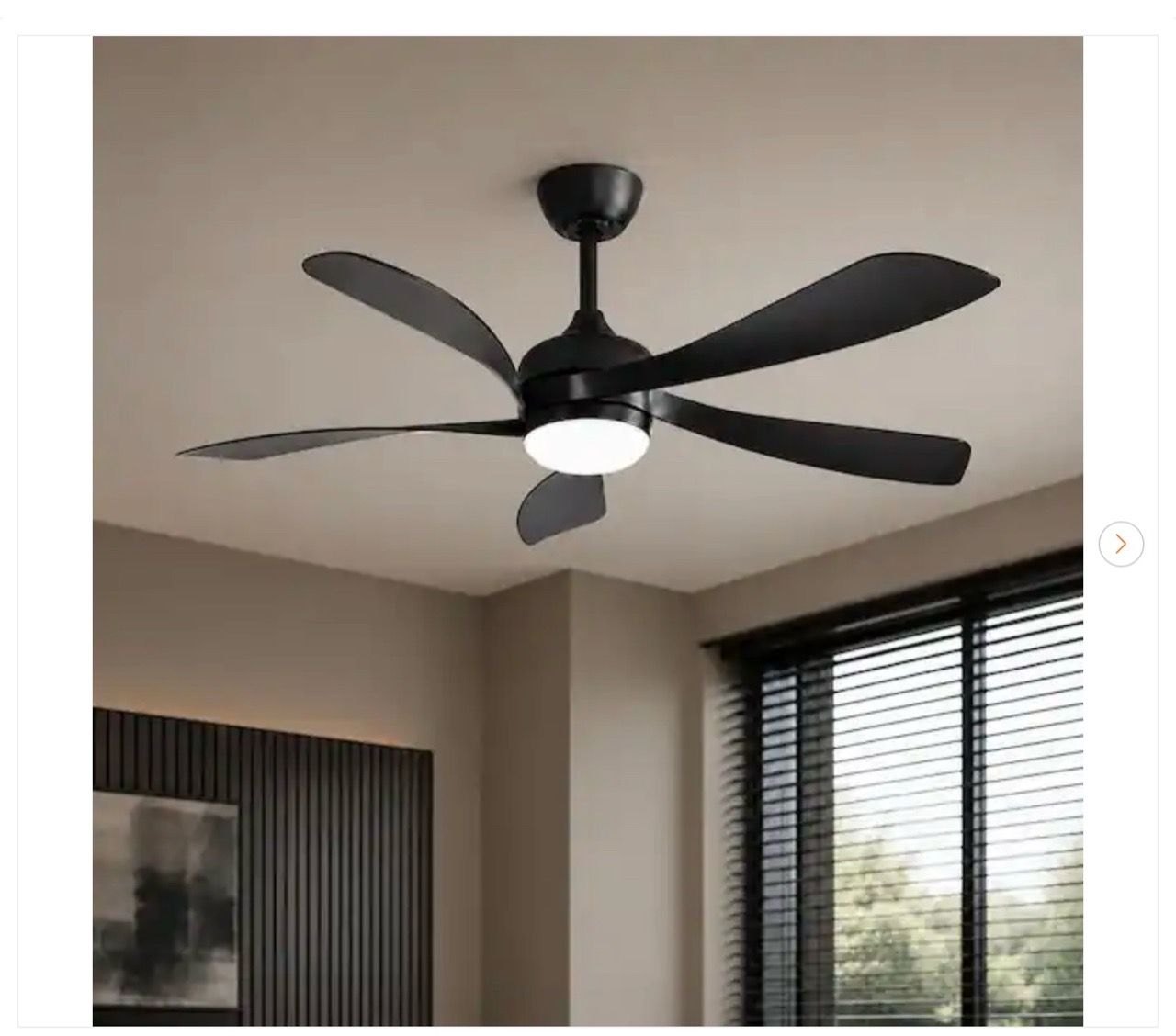 45 in. Integrated LED Indoor Black Downrod Ceiling Fan