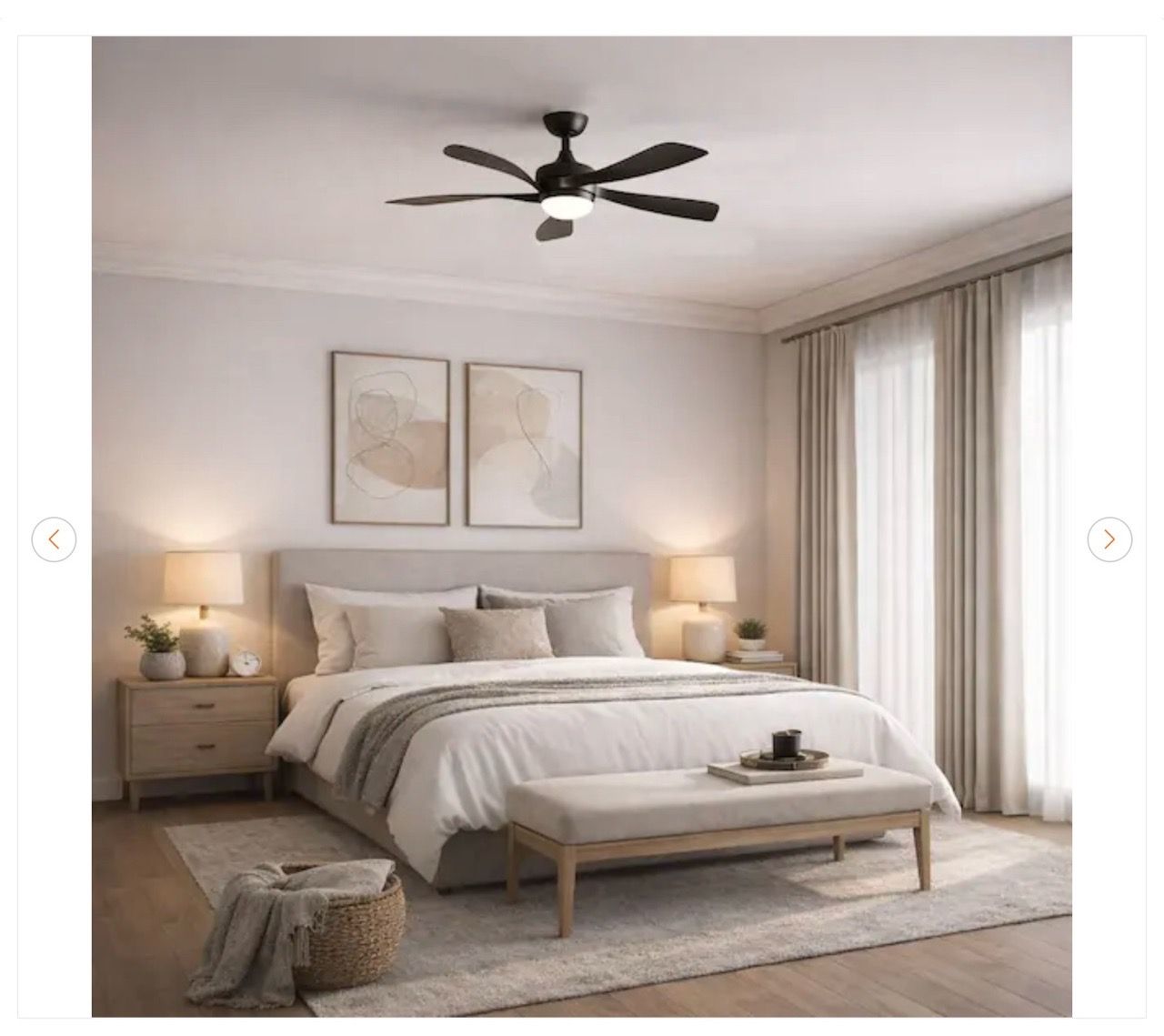 45 in. Integrated LED Indoor Black Downrod Ceiling Fan - photo 5