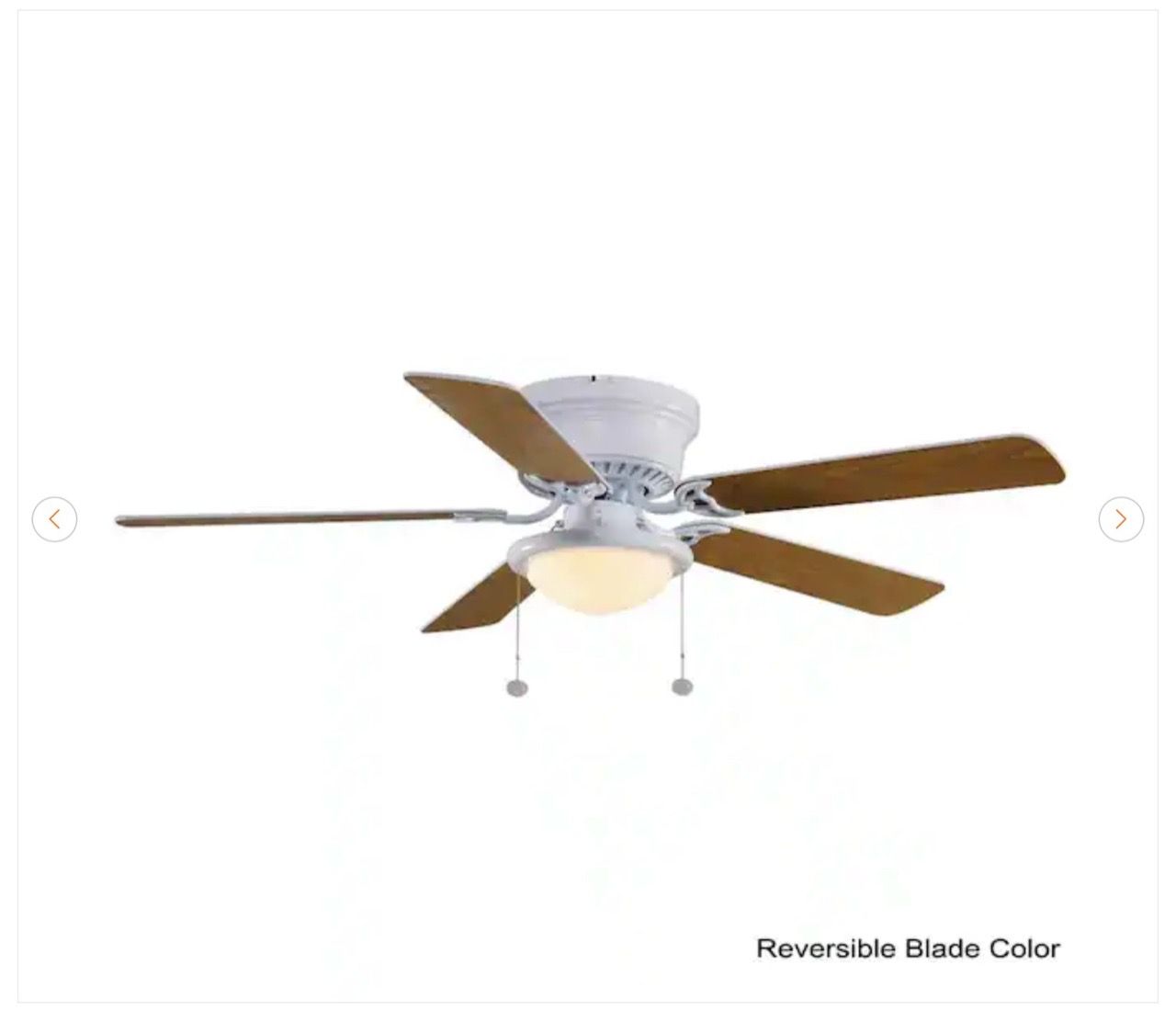 Hampton Bay Hugger 52 in. LED Indoor White Ceiling Fan - New - photo 2