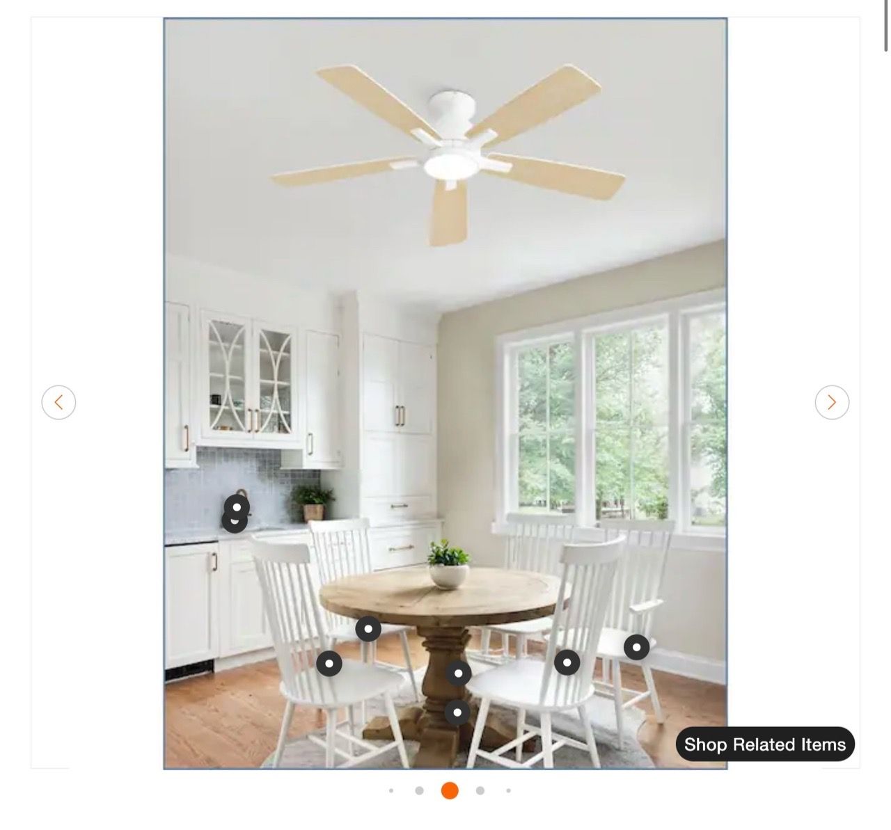 46 in. White Modern Low Profile LED 6-Speed Ceiling Fan - photo 3