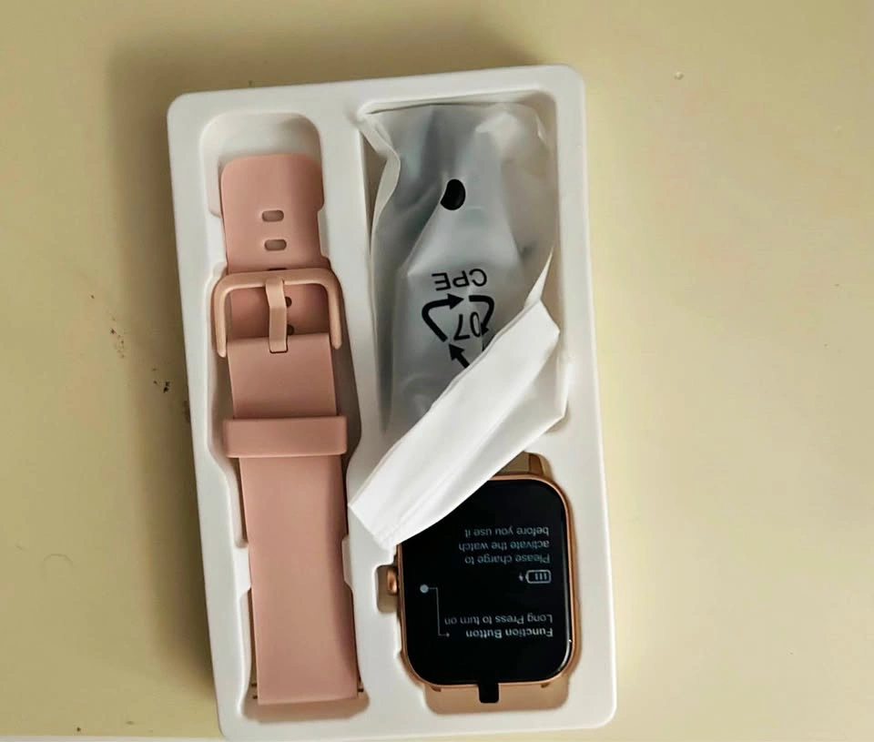 Brand New: Rose Gold Smartwatch with Pink Silicone Band