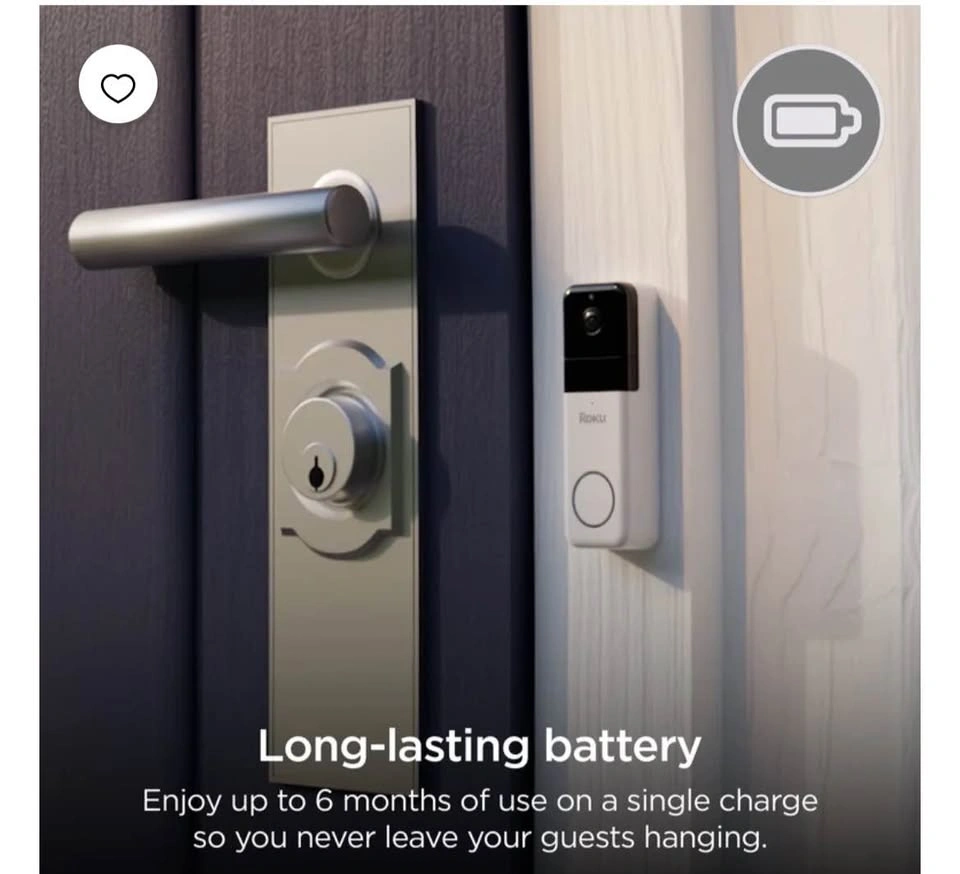 Brand New: Roku Wire-Free Video Doorbell & Chime SE - photo 4
