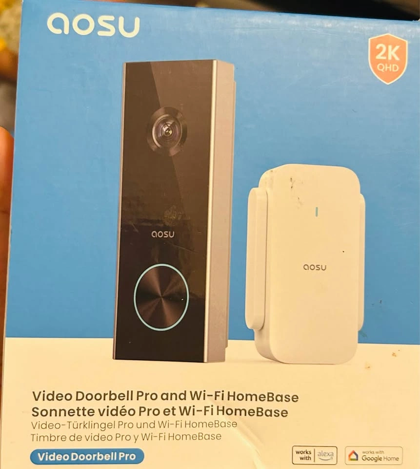 Brand New: AOSU 2K Video Doorbell Pro with Wi-Fi HomeBase - photo 2