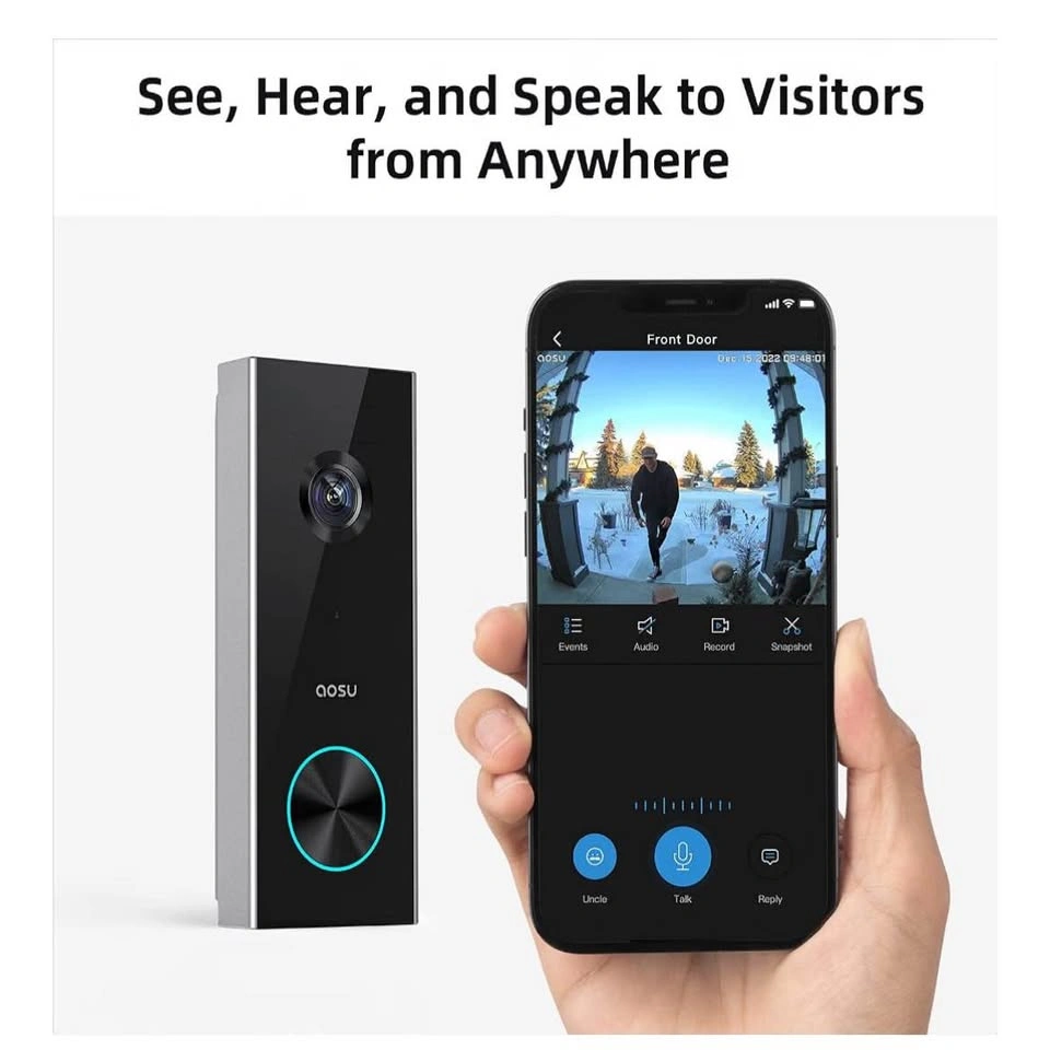 Brand New: AOSU 2K Video Doorbell Pro with Wi-Fi HomeBase - photo 4