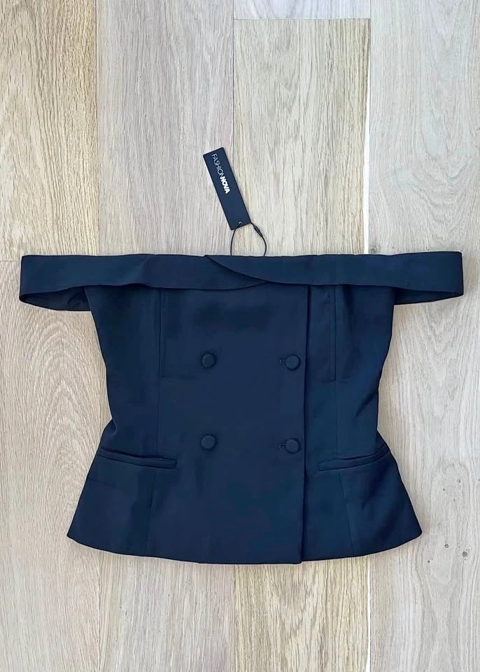 Fashion Nova Black Off Shoulder Peplum Top NWT - photo 2