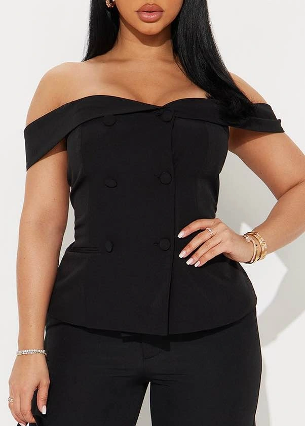 Fashion Nova Black Off Shoulder Peplum Top NWT - photo 5