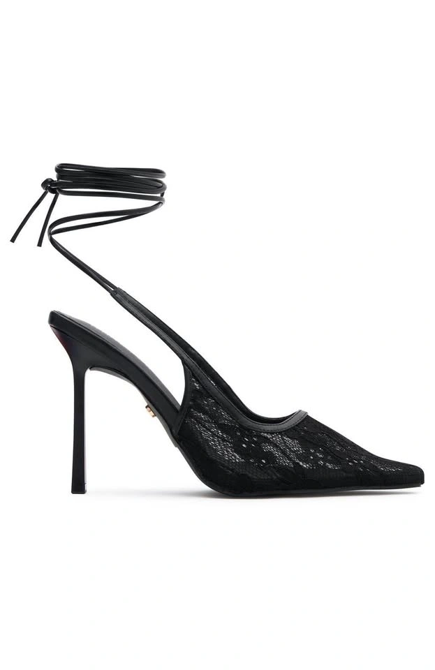 BNIB White Fox Black Lace Heels - photo 2